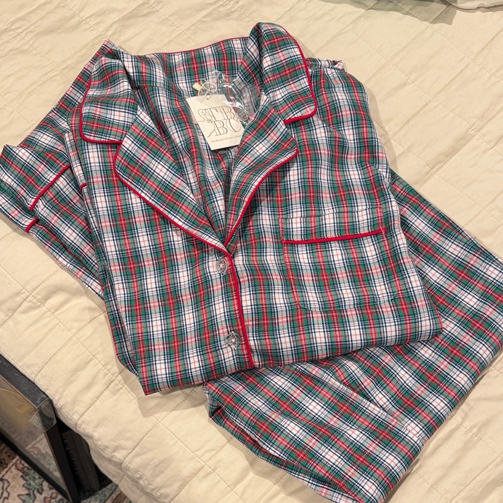 TBBC Let Me Lounge Set Prestonwood Plaid/Richmond Red XXL - NWT